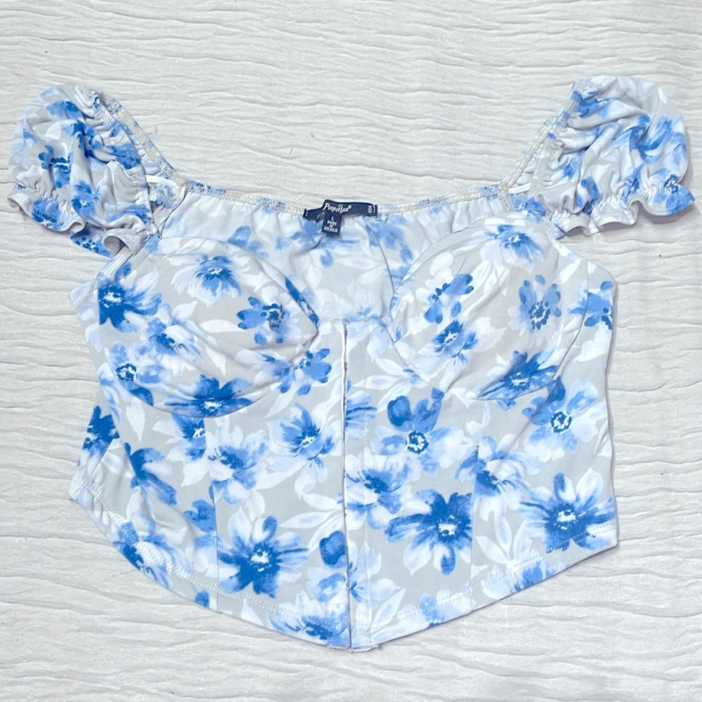 Floral crop top corset